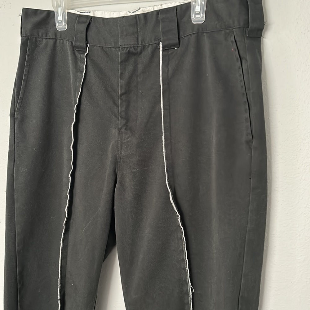 Melody Ehsani Black Straight-Leg Trousers with Contrast Stitching